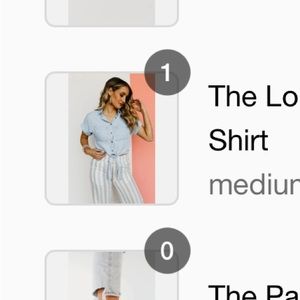 The Louise button down chambray in the color sky blue